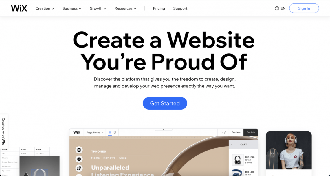 Create a Wix website